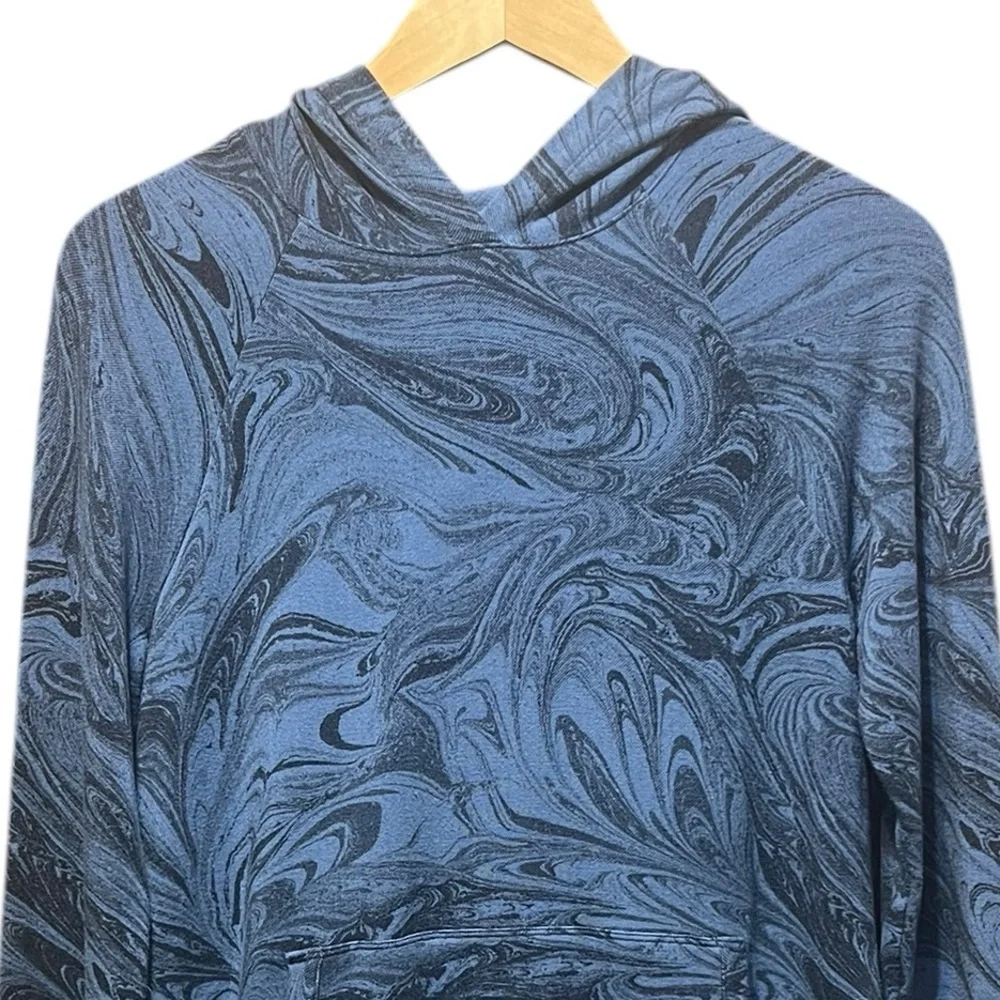 Athleta Girl In Your Element Hoodie 2.0 Sumi Marble‎ Blue Soft Modal Size XXL
